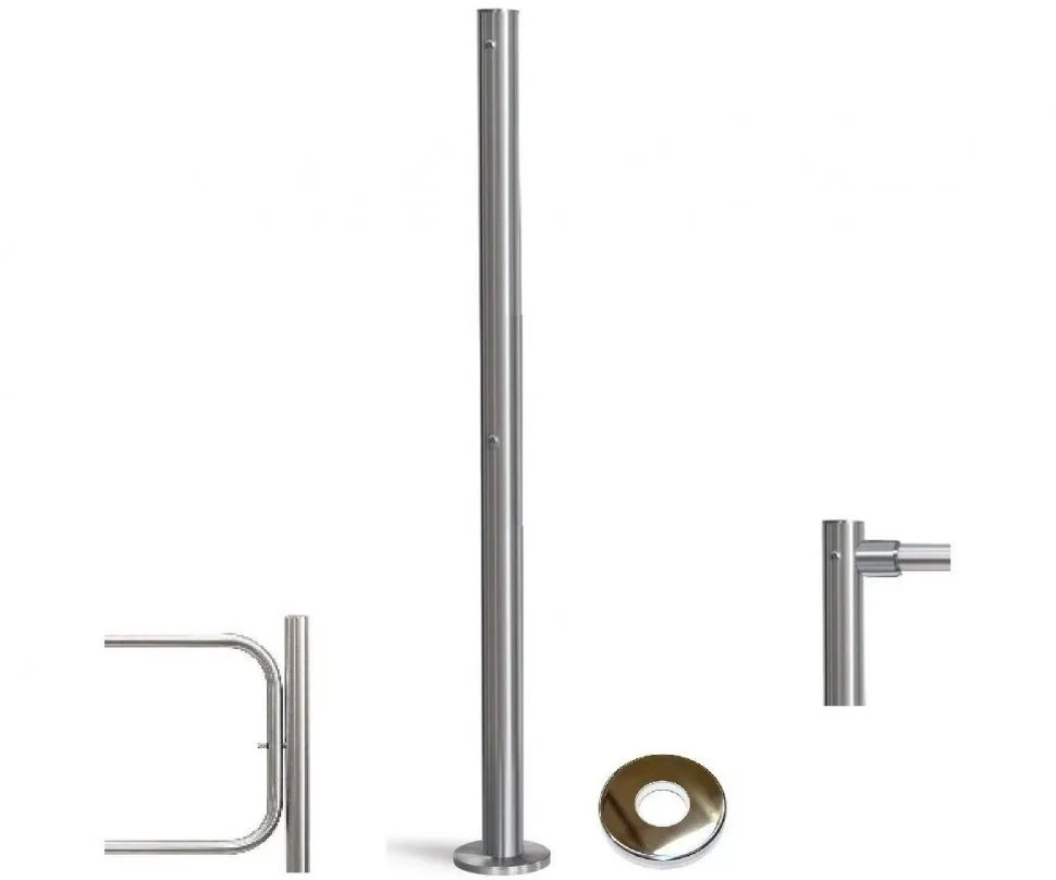 PERCo-BH02 2-15 Стойка с отверстием под стопорный механизм поворотной секции и с 2-мя отверстиями