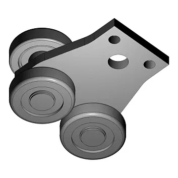 Ролтэк 210.RC74 Тележка для подвесных ворот с отверстиями для подвешивания груза до 600 кг. ЕВРО 