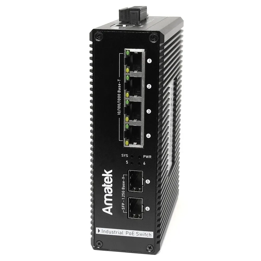 Amatek AN-SXGM6P4A 6-портовый управляемый гигабитный L2 коммутатор с PoE