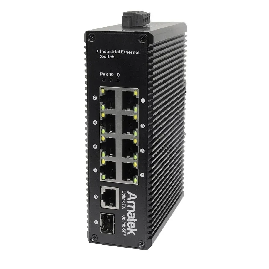 Amatek AN-SX10P8A промышленный 10-портовый L2 коммутатор с PoE