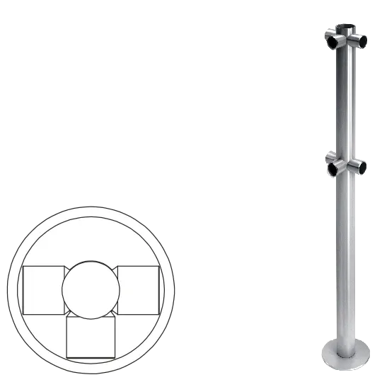 Стойка ограждения T-образная