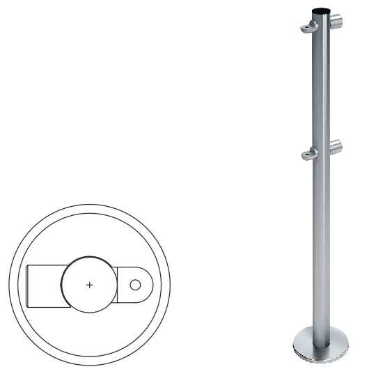 Стойка ограждения i-образная с 2-мя полупетлями
