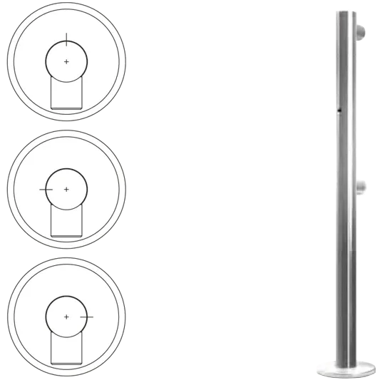 Стойка ограждения односторонняя с отверстием под фиксатор слева