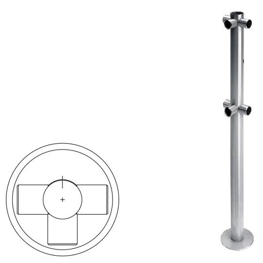 Стойка ограждения Т-образная с отверстием под фиксатор