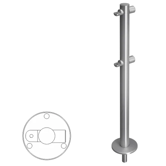 Стойка ограждения i-образная съемная с 2-мя полупетлями