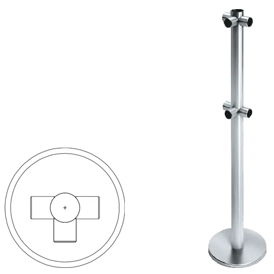 Стойка ограждения T-образная передвижная