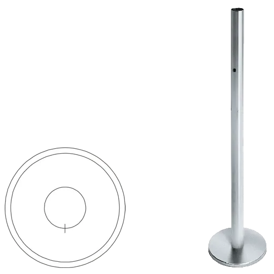 Стойка ограждения базовая передвижная с отверстием под фиксатор