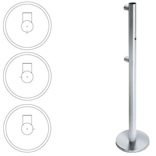 Стойка ограждения односторонняя передвижная с отверстием под фиксатор, слева