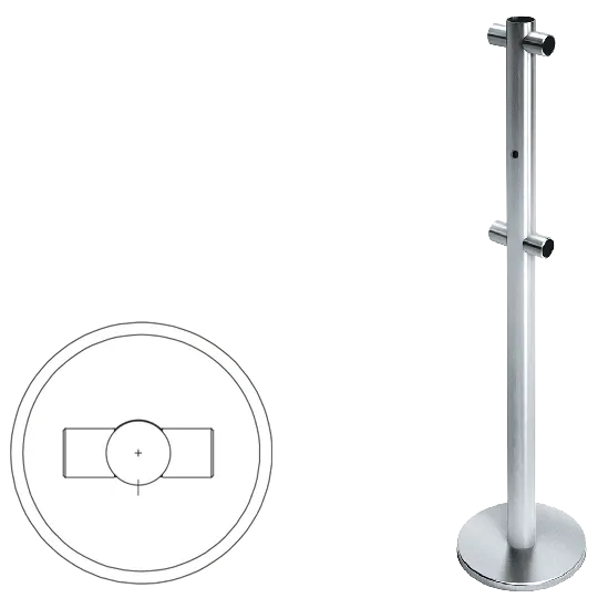 Стойка ограждения i-образная передвижная с отверстием под фиксатор