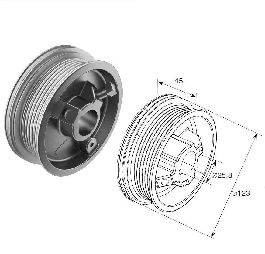 DoorHan DH11000 Барабан М102, Н2250 для стандартного подъема