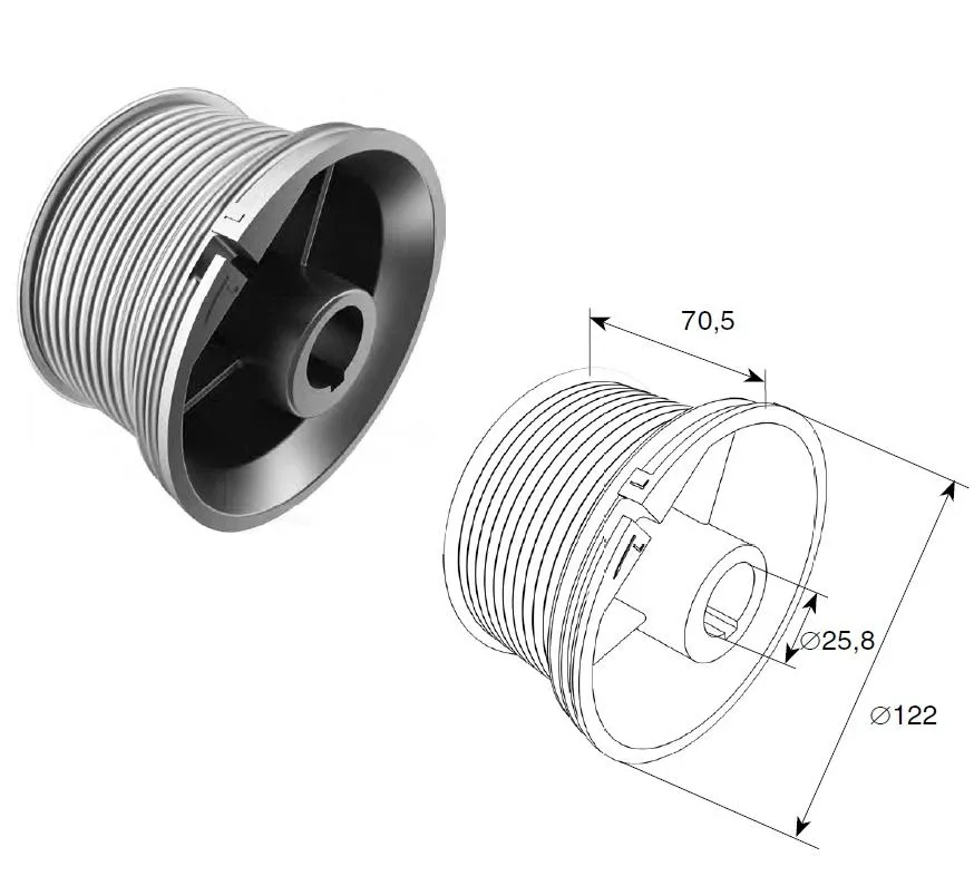 DoorHan DH11011 Барабан М102, Н3250 для стандартного подъема