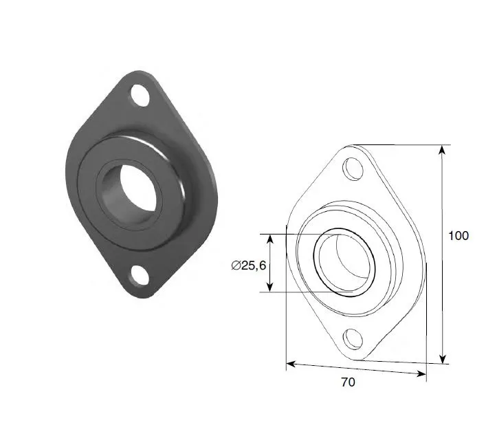DoorHan DH-OKT74 Пластина концевая с подшипником 1"