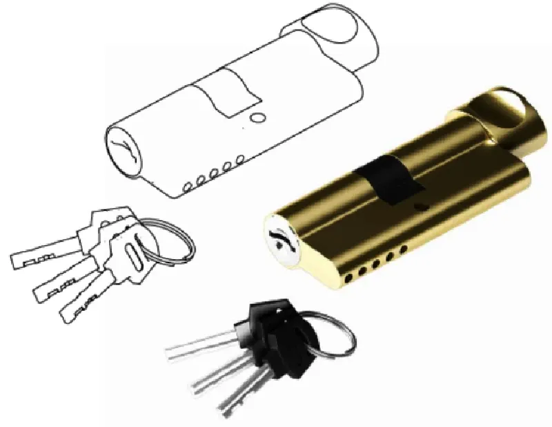 DoorHan CL50/9 Цилиндр 30/30 симметричный с вертушкой