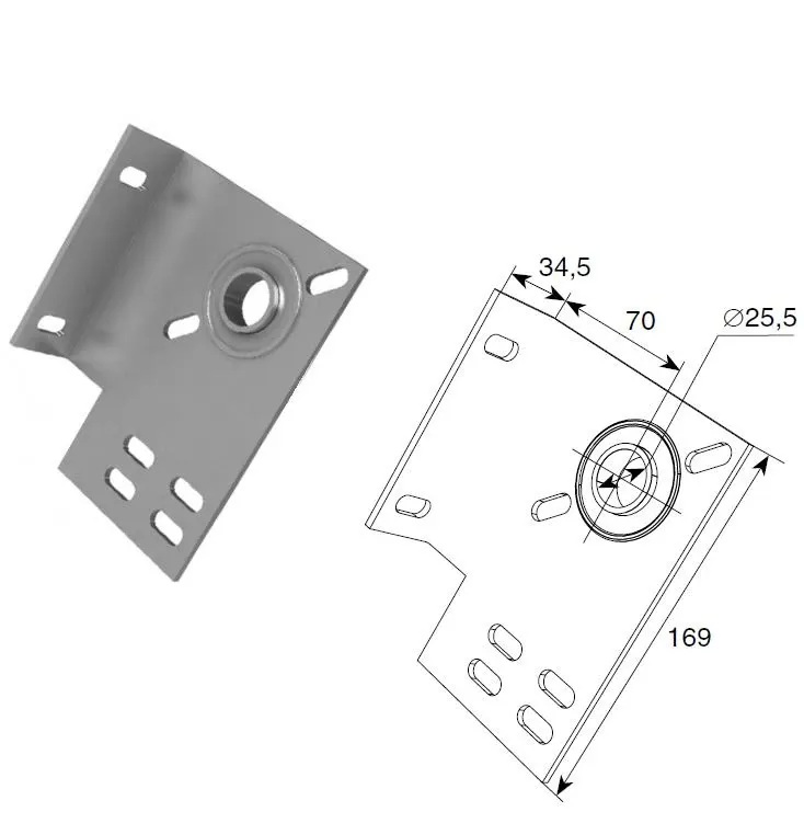 DoorHan 13014 Кронштейн концевой опорный (70 x 4мм)