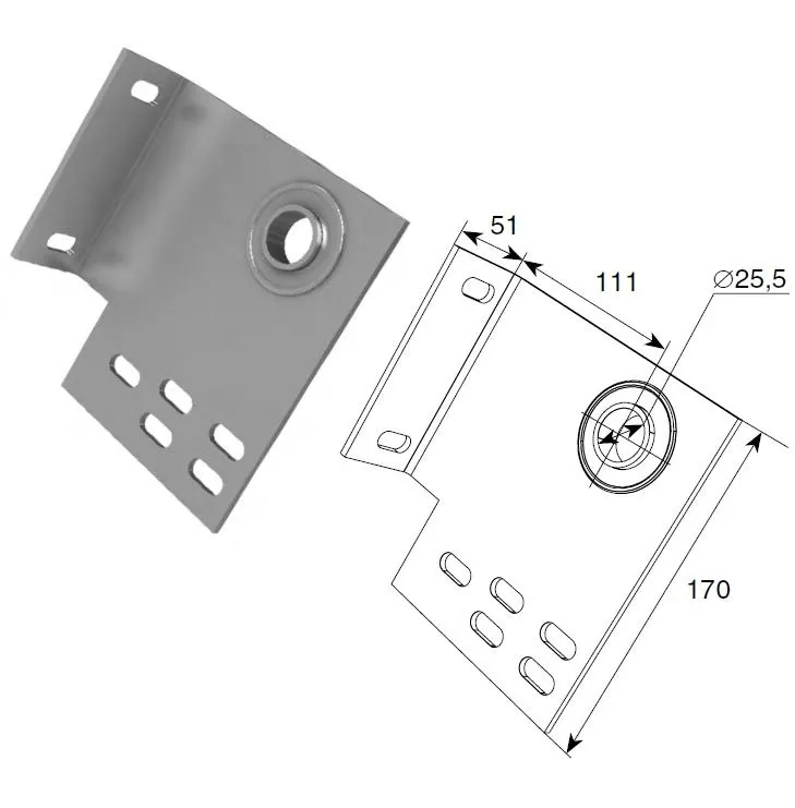 DoorHan 13002 Концевой опорный кронштейн (111 мм)