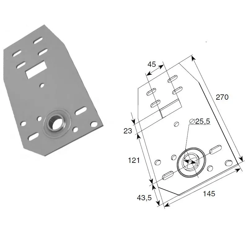 DoorHan 13009 Концевой опорный кронштейн для барабана сзади (111мм)