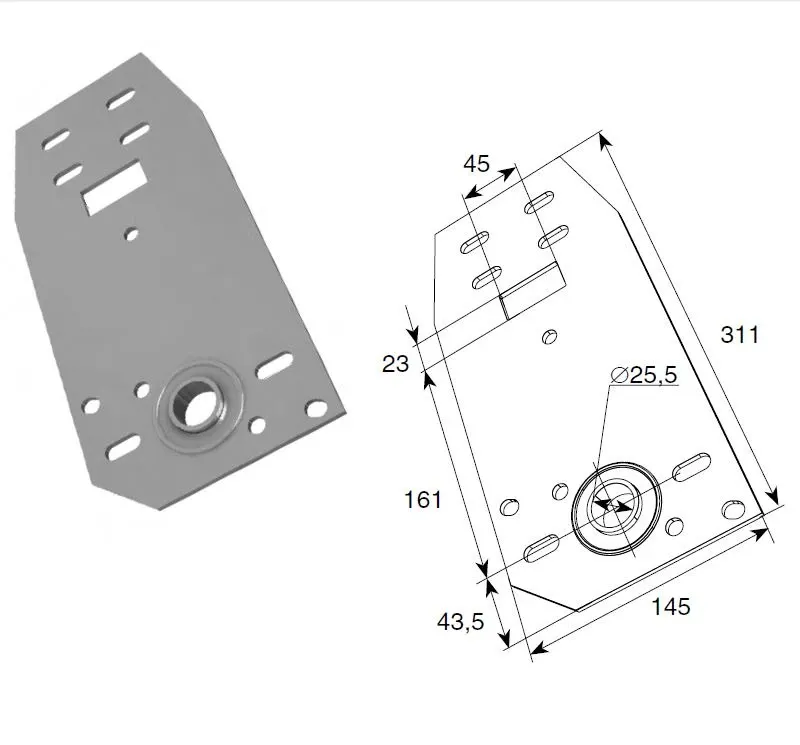 DoorHan 13008 Концевой опорный кронштейн 152 для барабана сзади