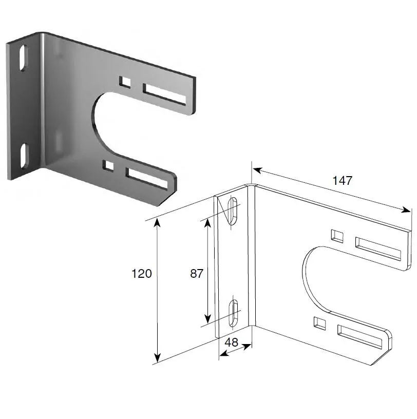 DoorHan DH-PL03 Внутренний опорный кронштейн крепления пластины (86/111/127)