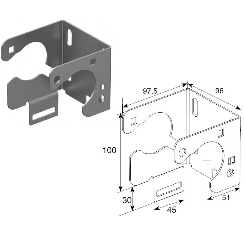 DoorHan DH-PL011 Кронштейн П-образный 50мм левый универсальный