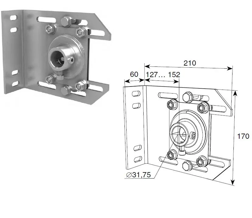 DoorHan 13012 Кронштейн внутренний для вала 1.25"