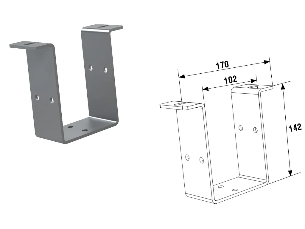 DoorHan SM140 Скоба крепежная для системы на трубе 140х100