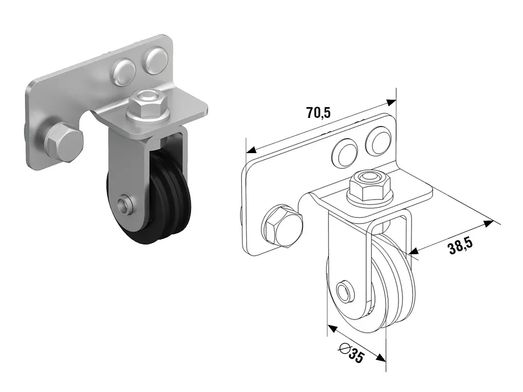 DoorHan SPL60 Кронштейн крепления шкива RSD01LUX в сборе