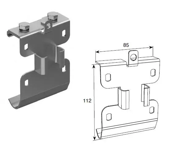 DoorHan DH24629 Кронштейн произвольной фиксации для двойных направляющих в сборе
