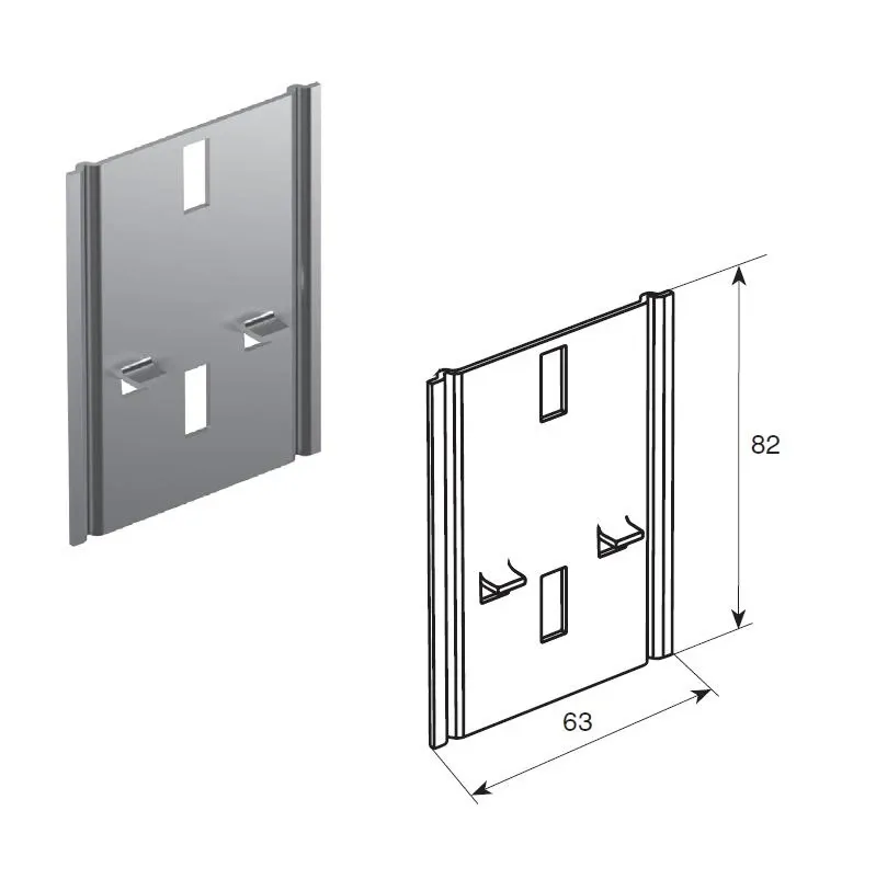 DoorHan SPVPT31-82h Пластина крепления сдвоенных горизонтальных направляющих с пазами для крепления