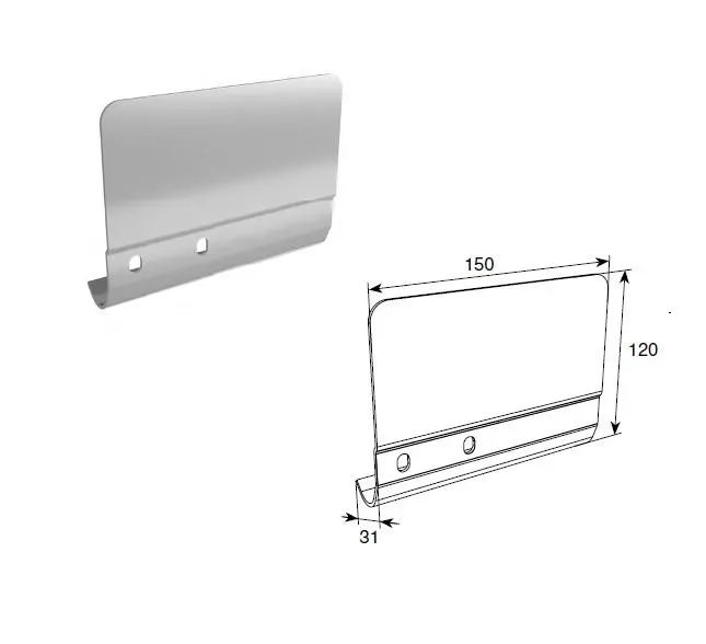 DoorHan SPV-PT1R Соединительная пластина (правая) 120мм для вертикальных направляющих