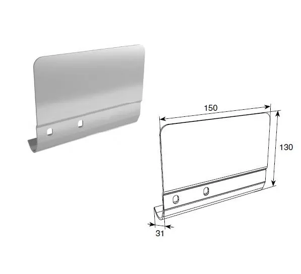 DoorHan SPV-PT11L Соединительная пластина (левая) 130мм для вертикальных направляющих