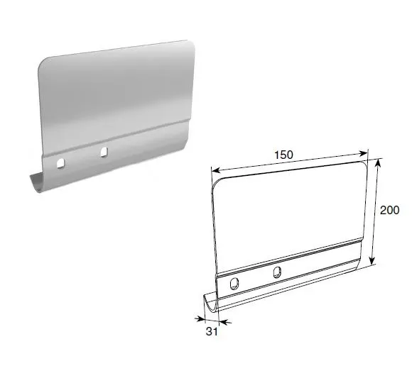 DoorHan SPV-PT12L Соединительная пластина (левая) 200мм для вертикальных направляющих