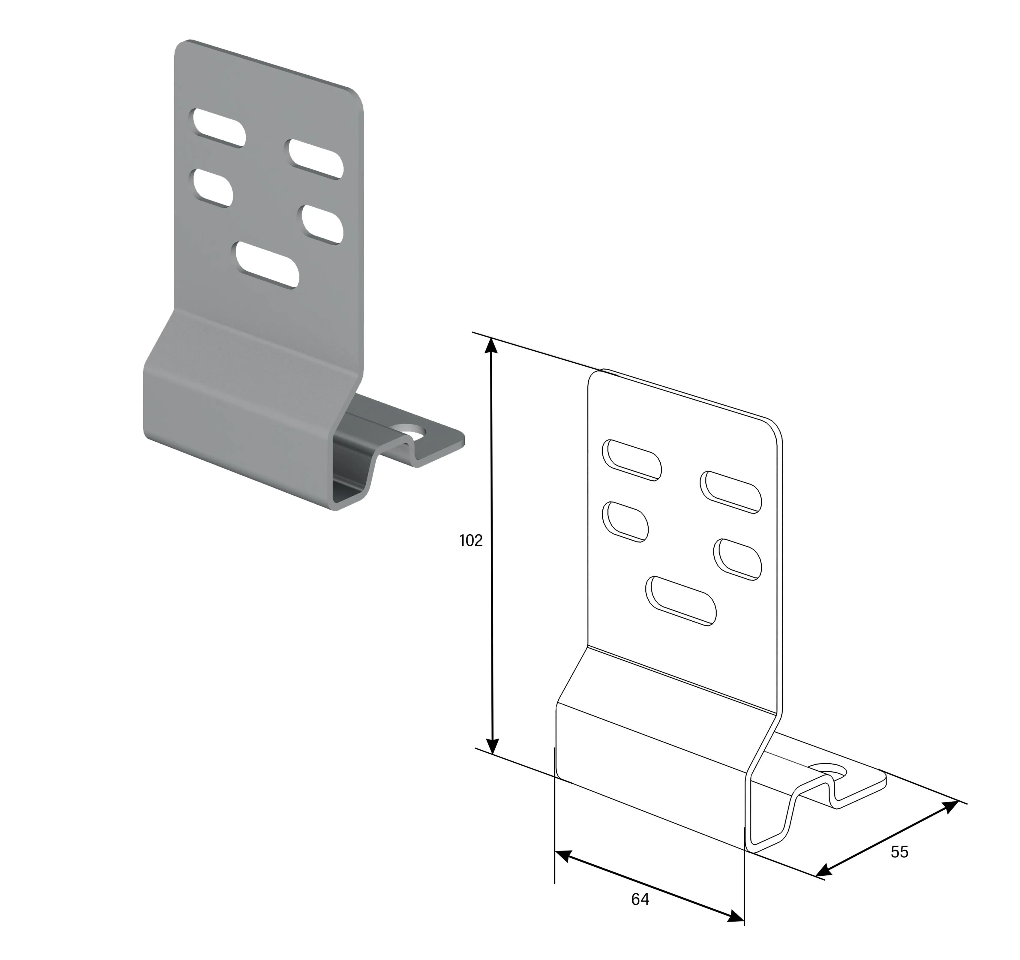 DoorHan PP108/RAL9005 Кронштейн крепления изгибов RAL9005