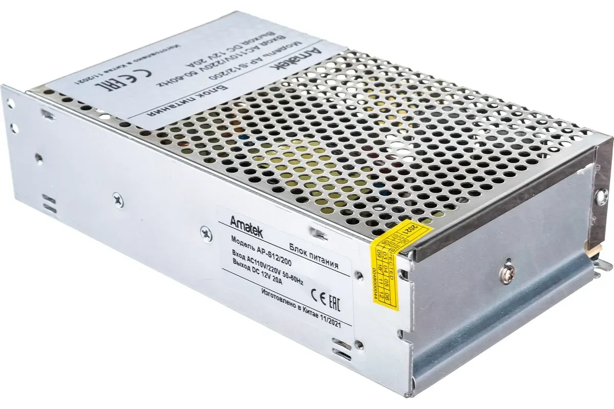 Amatek 7000611 AP-S12/200 - Блок питания 12В / 20А стабилизированный