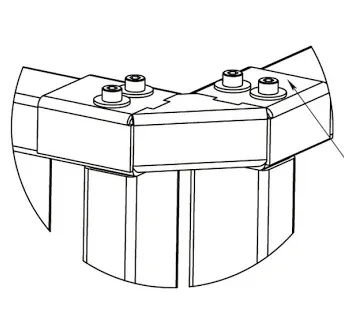 PERCo RF01 0-04 Накладка верхняя угловая для стыковки секций ограждений PERCo-MB-15 под углом 90 гр.