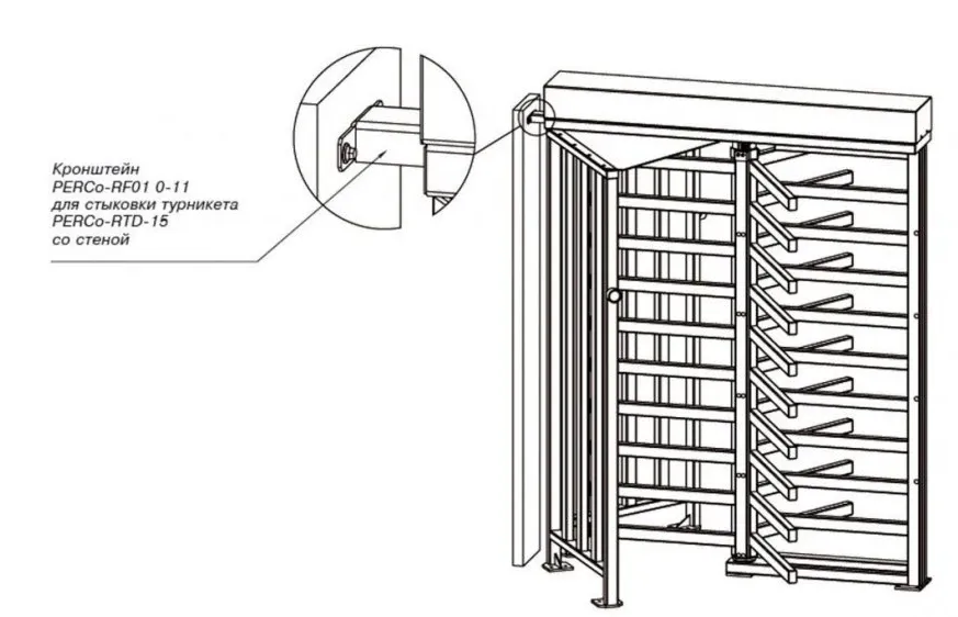 PERCo RF01 0-11 Кронштейн для стыковки турникета PERCo-RTD-15 со стеной