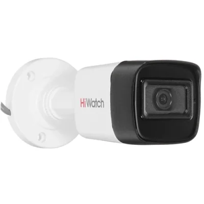HiWatch DS-T500A Цилиндрическая HD-TVI видеокамера 5 Мп с EXIR-подсветкой до 30 м и микрофоном