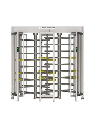 Ростов-Дон ПР2Ш/4М2 уличный полноростовой роторный двух проходной турникет-шлюз нержавеющая сталь