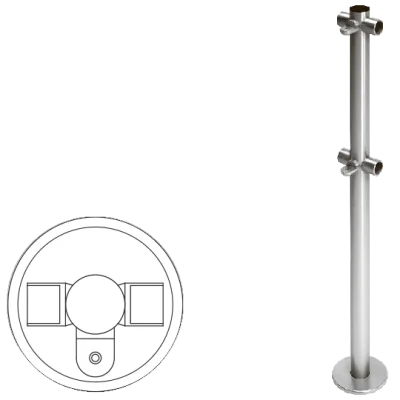 Стойка ограждения Т-образная с 2-мя полупетлями