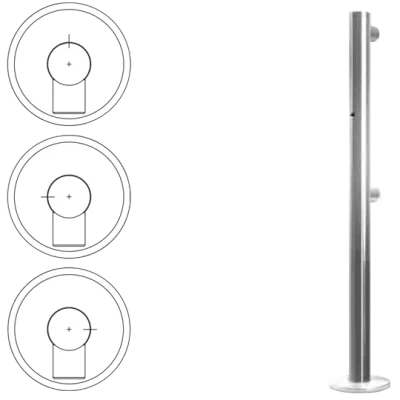 Стойка ограждения односторонняя с отверстием под фиксатор справа