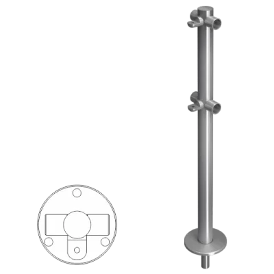 Стойка ограждения Т-образная съемная с 2-мя полупетлями