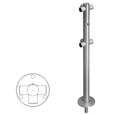 Стойка ограждения Т-образная съемная с отверстием под фиксатор