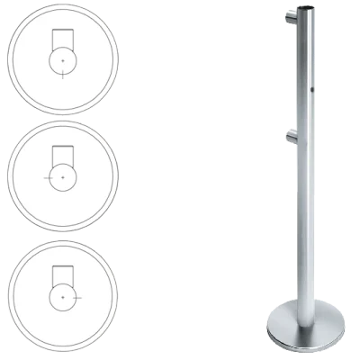 Стойка ограждения односторонняя передвижная с отверстием под фиксатор, прямо