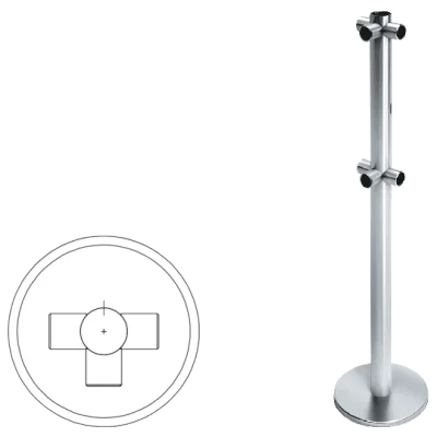 Стойка ограждения Т-образная передвижная с отверстием под фиксатор