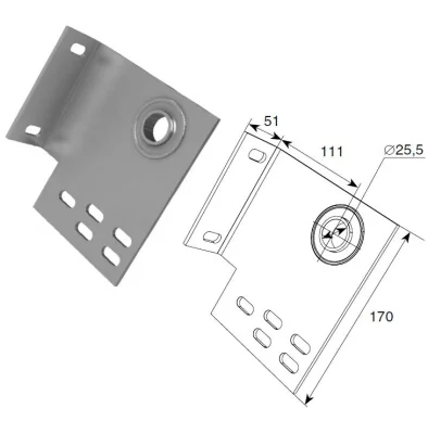 DoorHan 13002 Концевой опорный кронштейн (111 мм)
