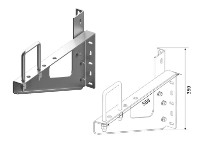 DoorHan SPV-M005 Кронштейн выносной (вал снизу) для монтажа торсионного механизма на трубе 100x100