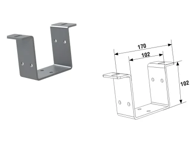 DoorHan SM100 Скоба крепежная для системы на трубе 100х100