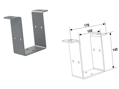 DoorHan SM140 Скоба крепежная для системы на трубе 140х100