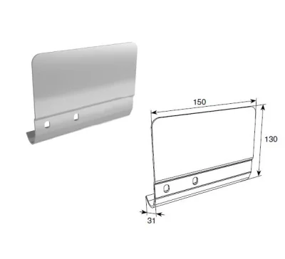 DoorHan SPV-PT11L Соединительная пластина (левая) 130мм для вертикальных направляющих