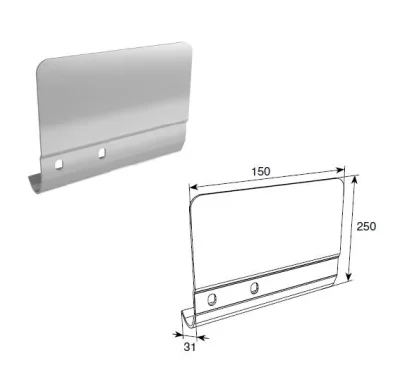 DoorHan SPV-PT13L Соединительная пластина (левая) 250 мм для вертикальных направляющих