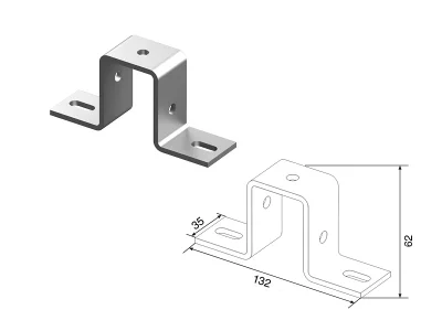DoorHan SPV51543 Скоба крепежная для системы на трубе 60х40